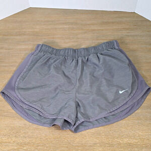 Nike Dri-FIT Women’s Gray Mesh Running Shorts w/ Liner Drawstring Lightweight